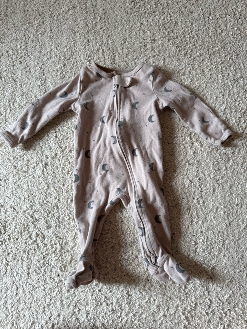 cloud island Moon Zip Footed One-Piece Pajamas